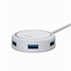 USB3.0转4*USB HUB转换器(Ⅲ)(1m)(苹果白)纸质彩盒装-国内版CN(NJ)