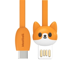 四喜丸子-Type-C卡通硅胶数据充电线(1200mm)(汪柯柯/活力橙)PET盒装-国内版CN