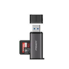 USB3.0铝合金多盘符SD/TF二合一<font color="red">读卡器</font>(钛空灰)挂卡装-国内版CN(NJ)