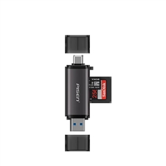 USB3.0+Type-C3.0二合一多盘符SD/TF<font color="red">读卡器</font>(钛空灰)挂卡装-国内版CN(NJ)