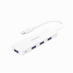 Type-C转4*USB3.0 HUB转换器0.15m<font color="red">苹果</font>白纸质彩盒装-国内版CN(NJ)