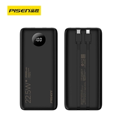 PISEN QUICK 自带线22.5W快充电宝21000(魔幻黑)纸质彩盒装-国内版CN