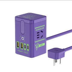 品胜 新世纪福音战士EVA联名款 65W氮化镓三合一MagStation充电器曙光紫